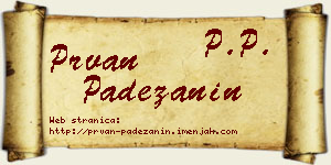 Prvan Padežanin vizit kartica
